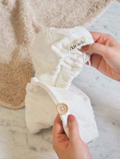 Ivory Microfiber Hair Towel