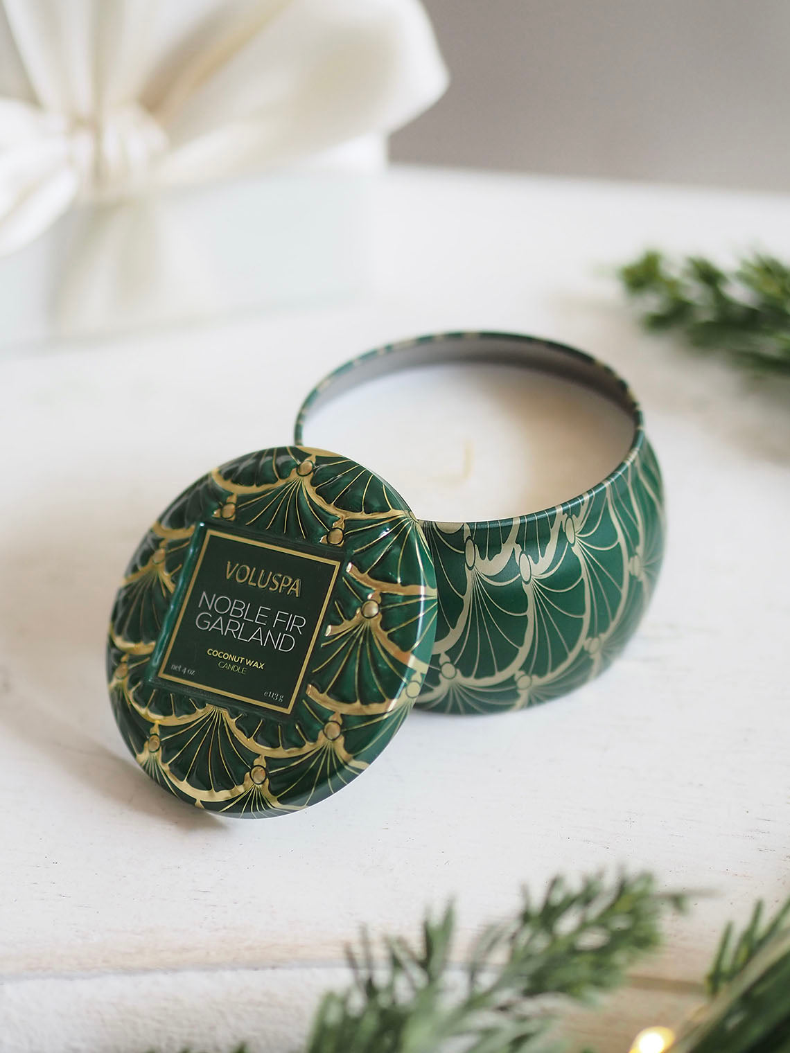 Noble Fir Garland Mini Tin Candle - The Cross Decor & Design