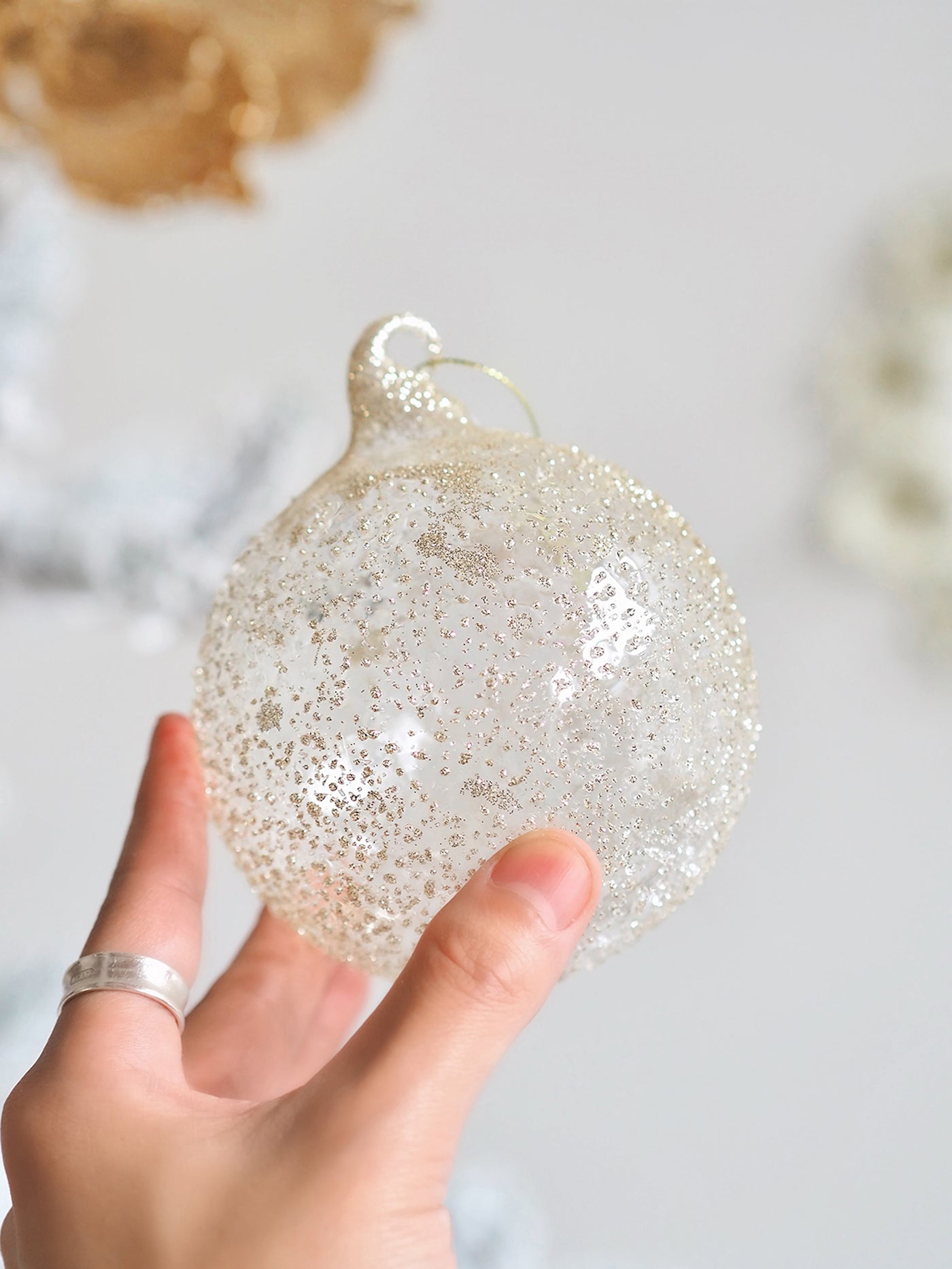 Gold Speckled Bauble Ornament