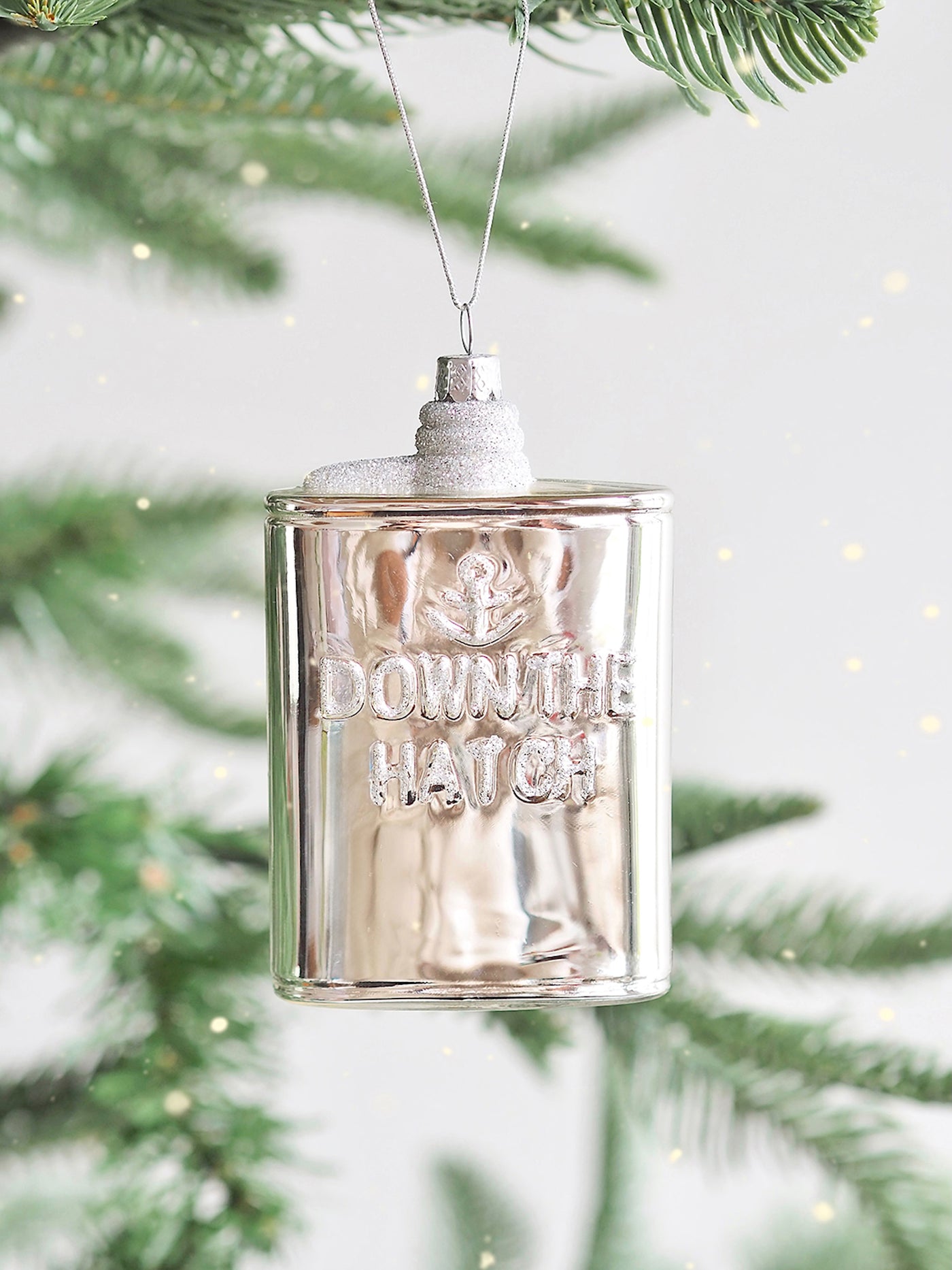 Silver Flask Ornament