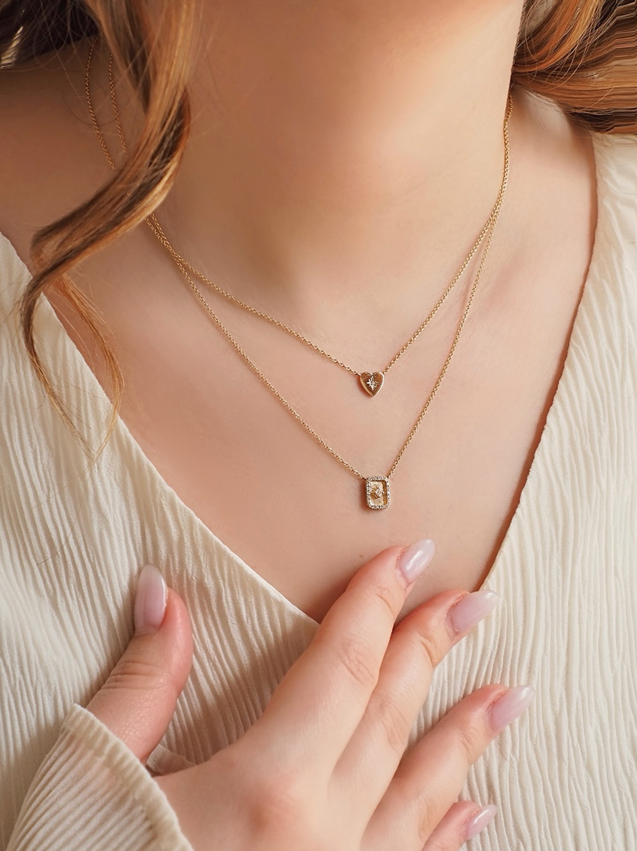 Mirror Diamond Necklace | 14K Gold - The Cross Decor & Design