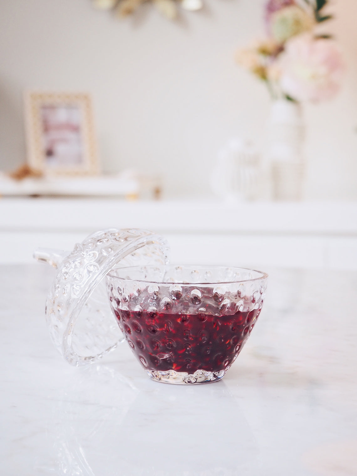 Glass Strawberry Jar