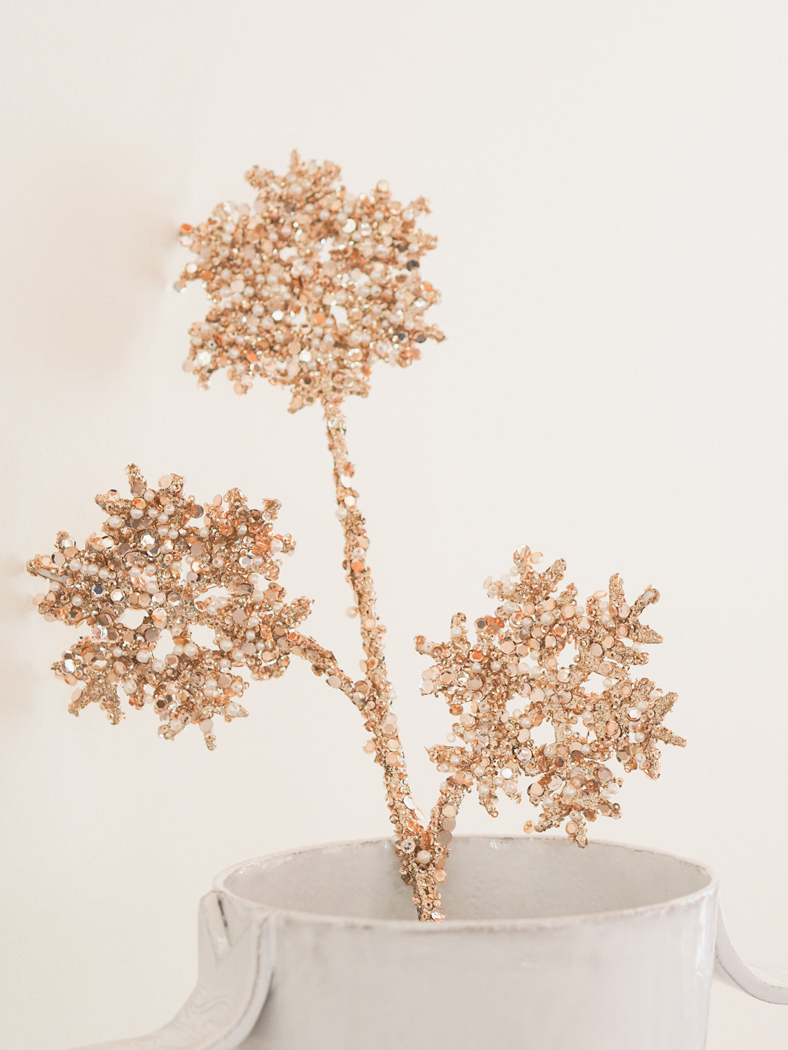 Sequin & Pearl Snowflake Stem - The Cross Decor & Design