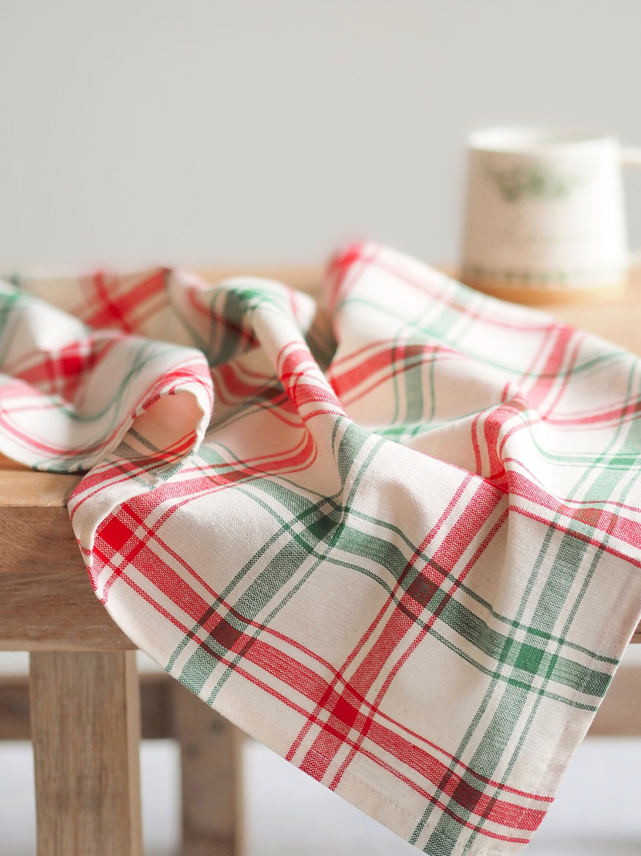 Festive Plaid Tea Towel