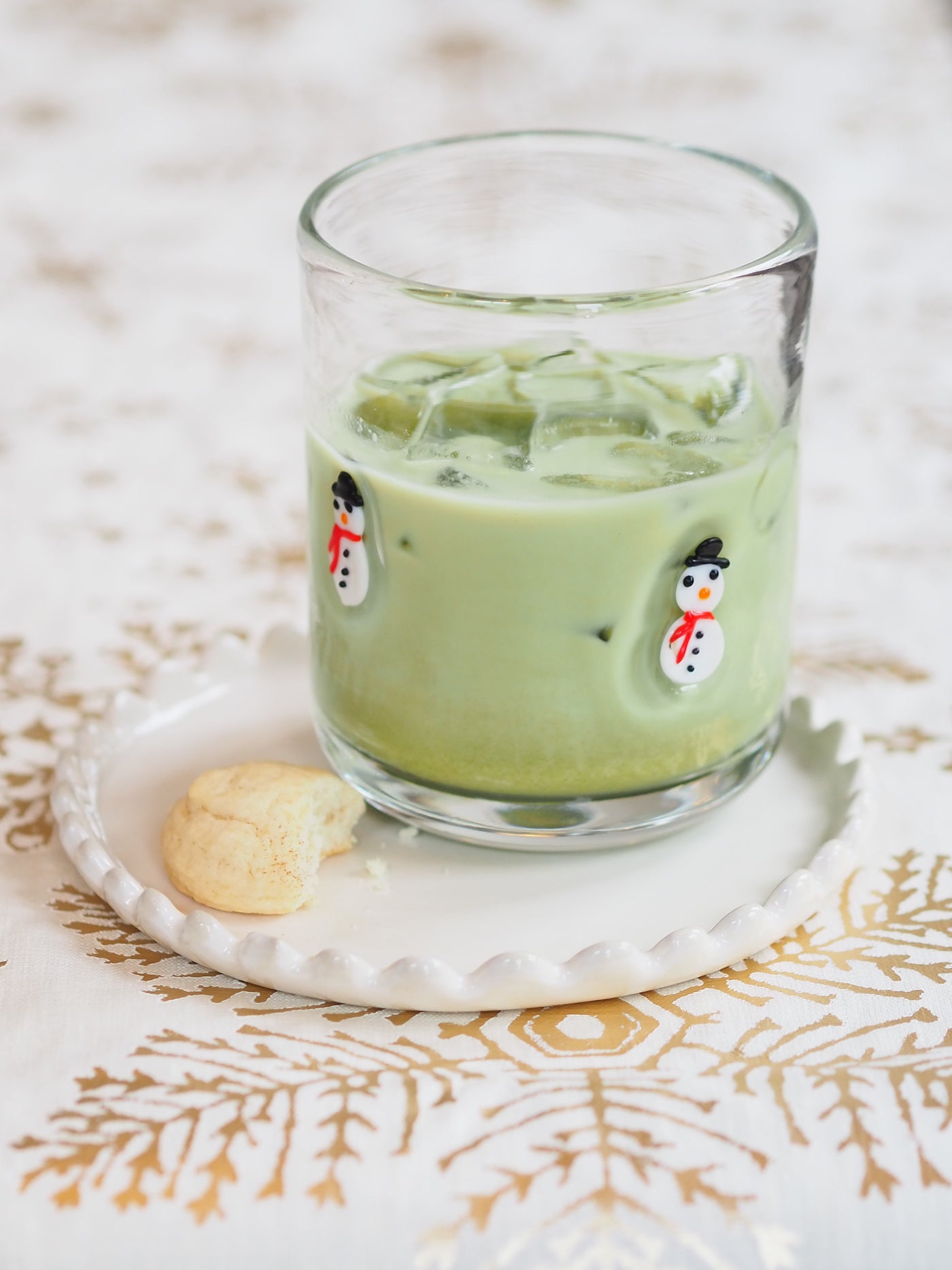 Holiday Snowman Drinking Glass