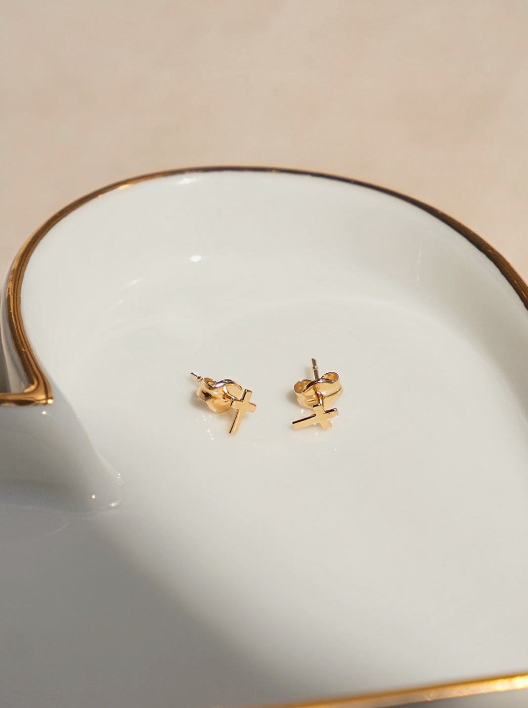 Tiny Cross Studs | 10K Gold - The Cross Decor & Design