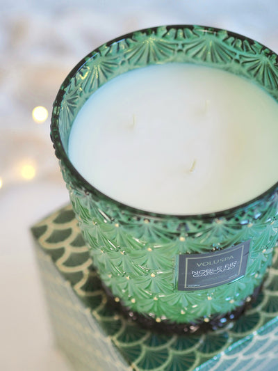 Noble Fir Garland 3 Wick Hearth Candle - The Cross Decor & Design