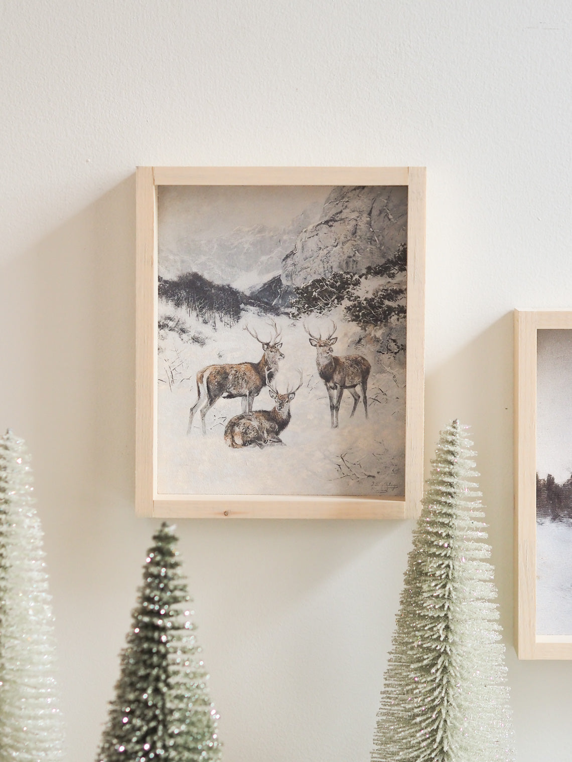 Winter Deer Framed Print 8.5x7