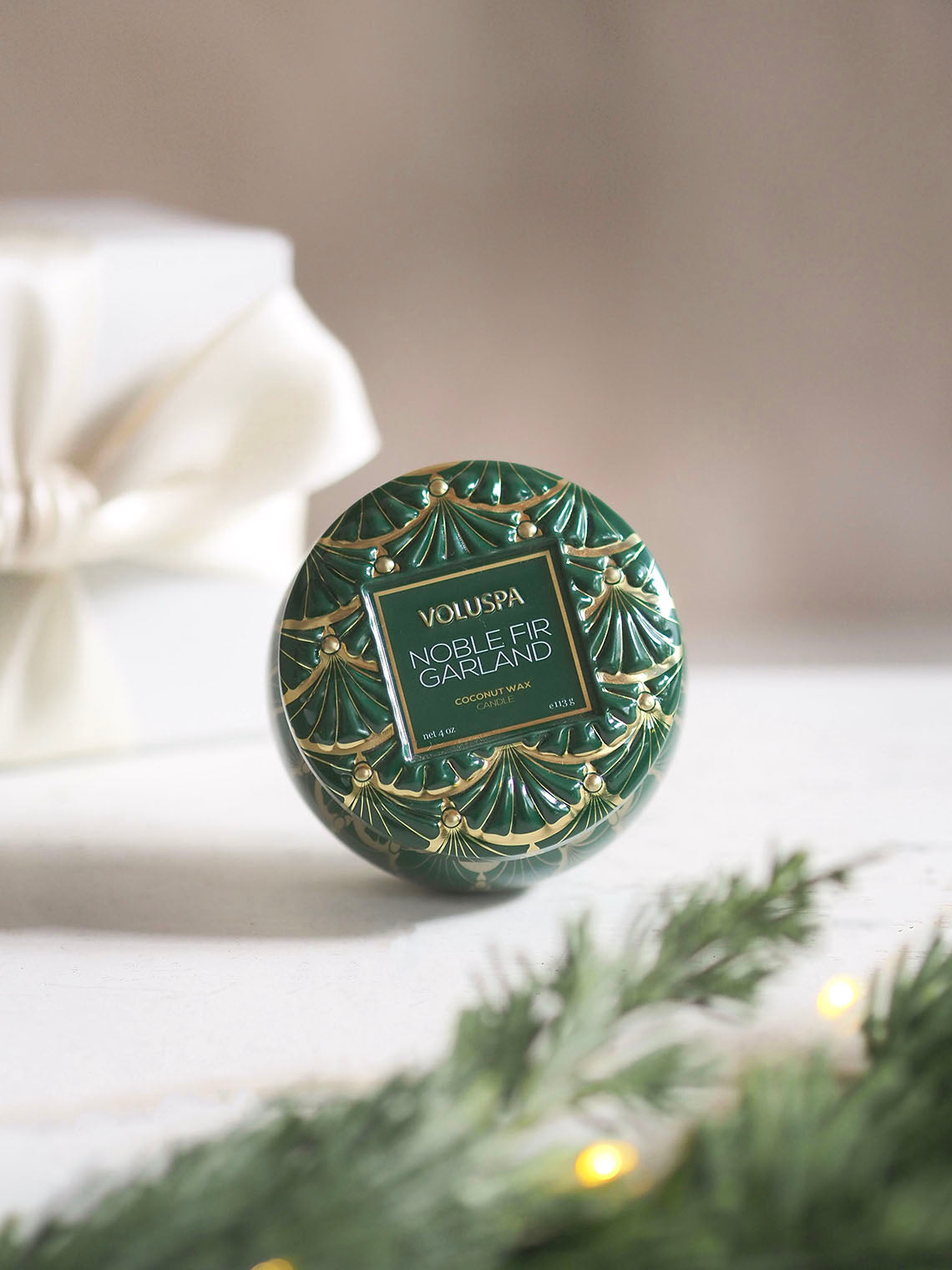 Noble Fir Garland Mini Tin Candle - The Cross Decor & Design