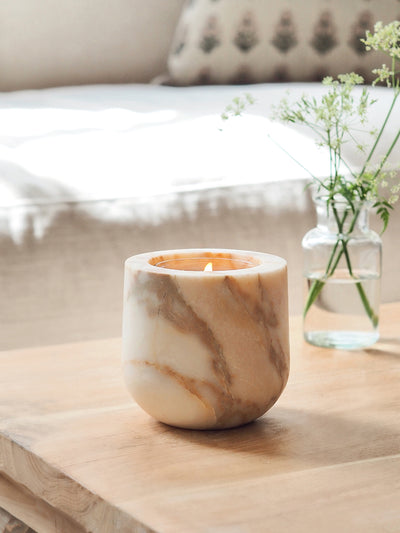 Arabescato Gold Marble Refillable Vessel - The Cross Decor & Design