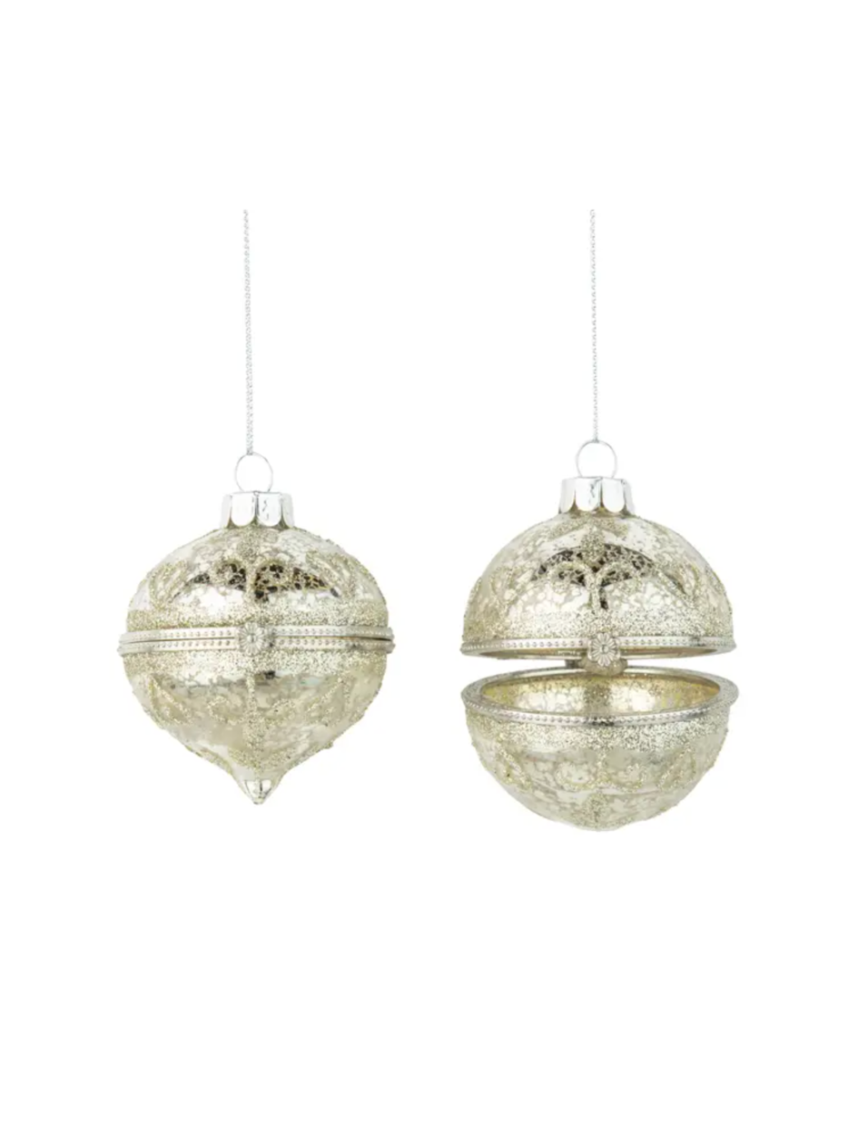 Ornate Round Silver Keepsake Ornament