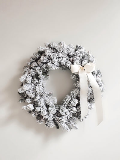 Spruce Flocked Wreath 30" - The Cross Decor & Design