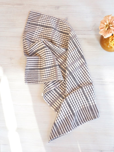 Finley Pewter Check Tea Towel - The Cross Decor & Design
