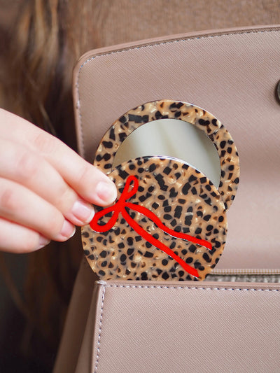Leopard Bow Compact Mirror
