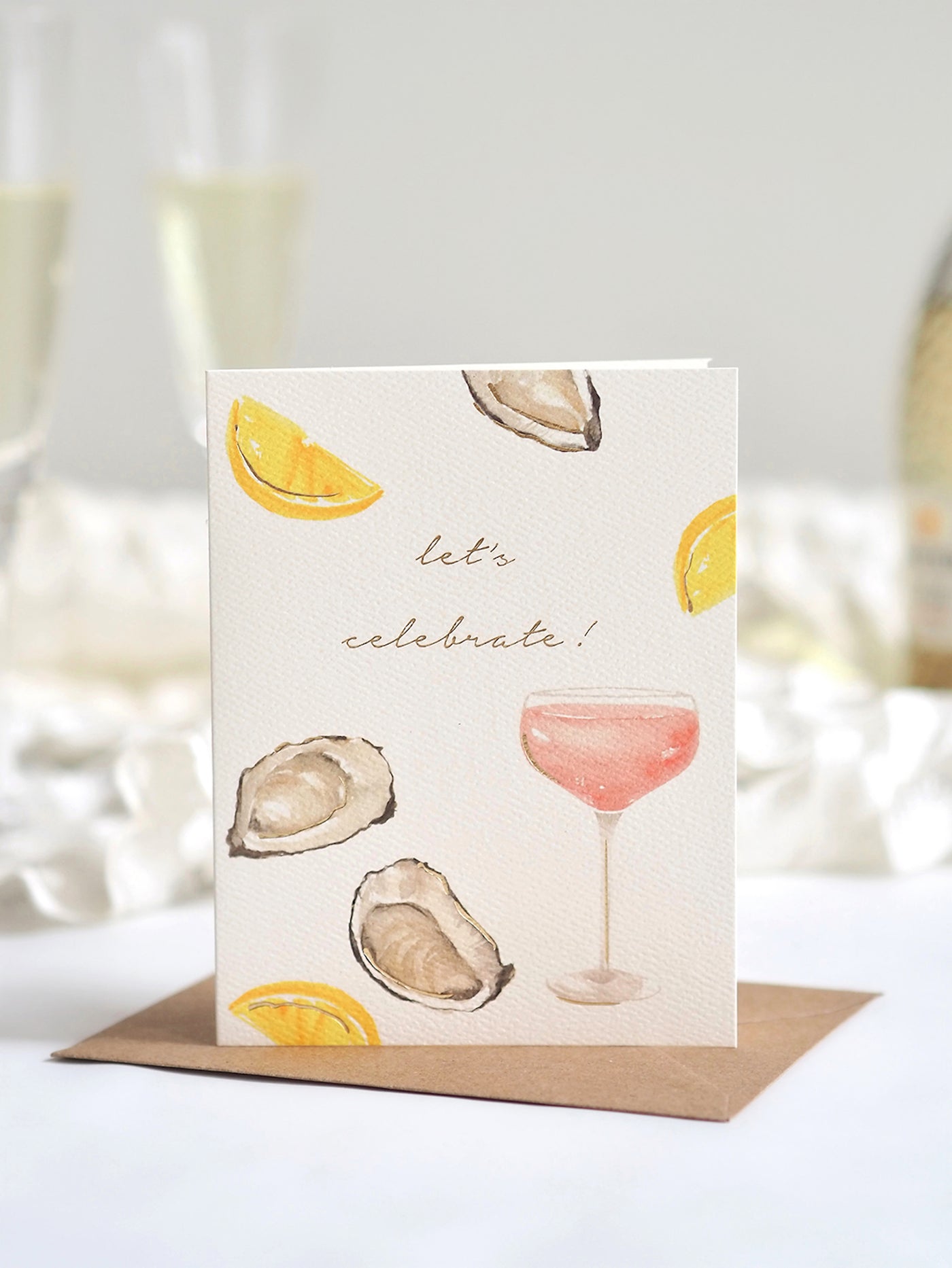 Oysters and Rose Celebration Greeting Card - The Cross Decor & Design