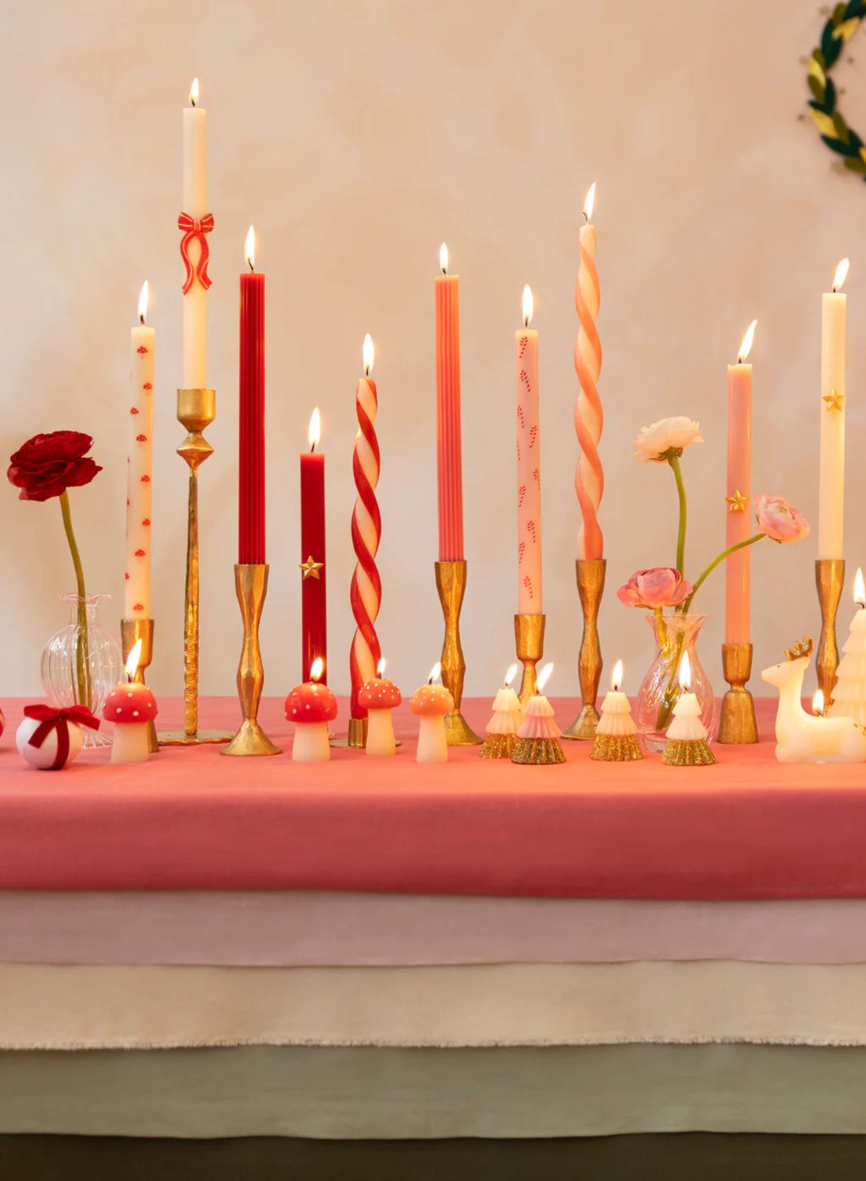 Red Stripe Twist Candles