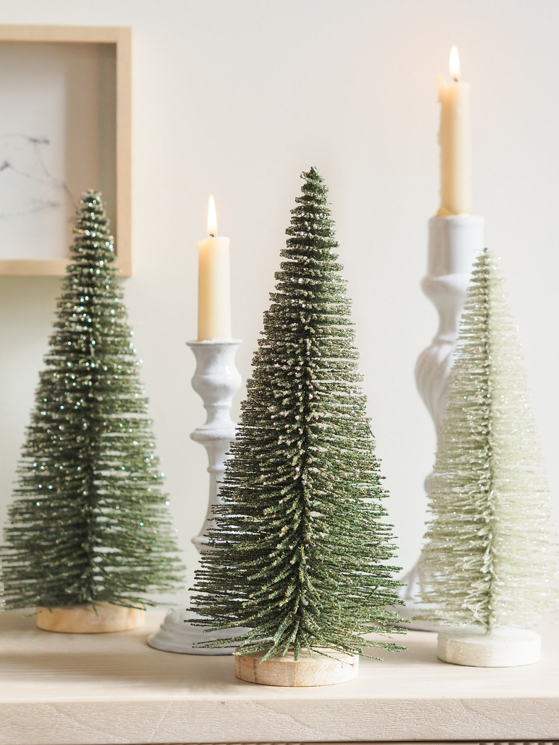 Glitter Green Bottle Brush Tree - The Cross Decor & Design