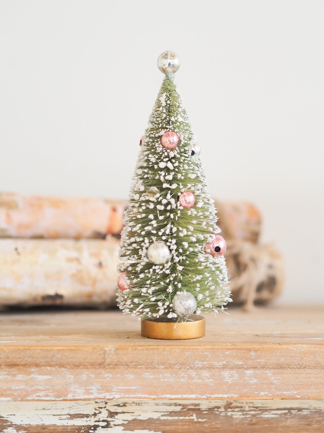 Festive Bottle Brush Green Tree 7" - The Cross Decor & Design