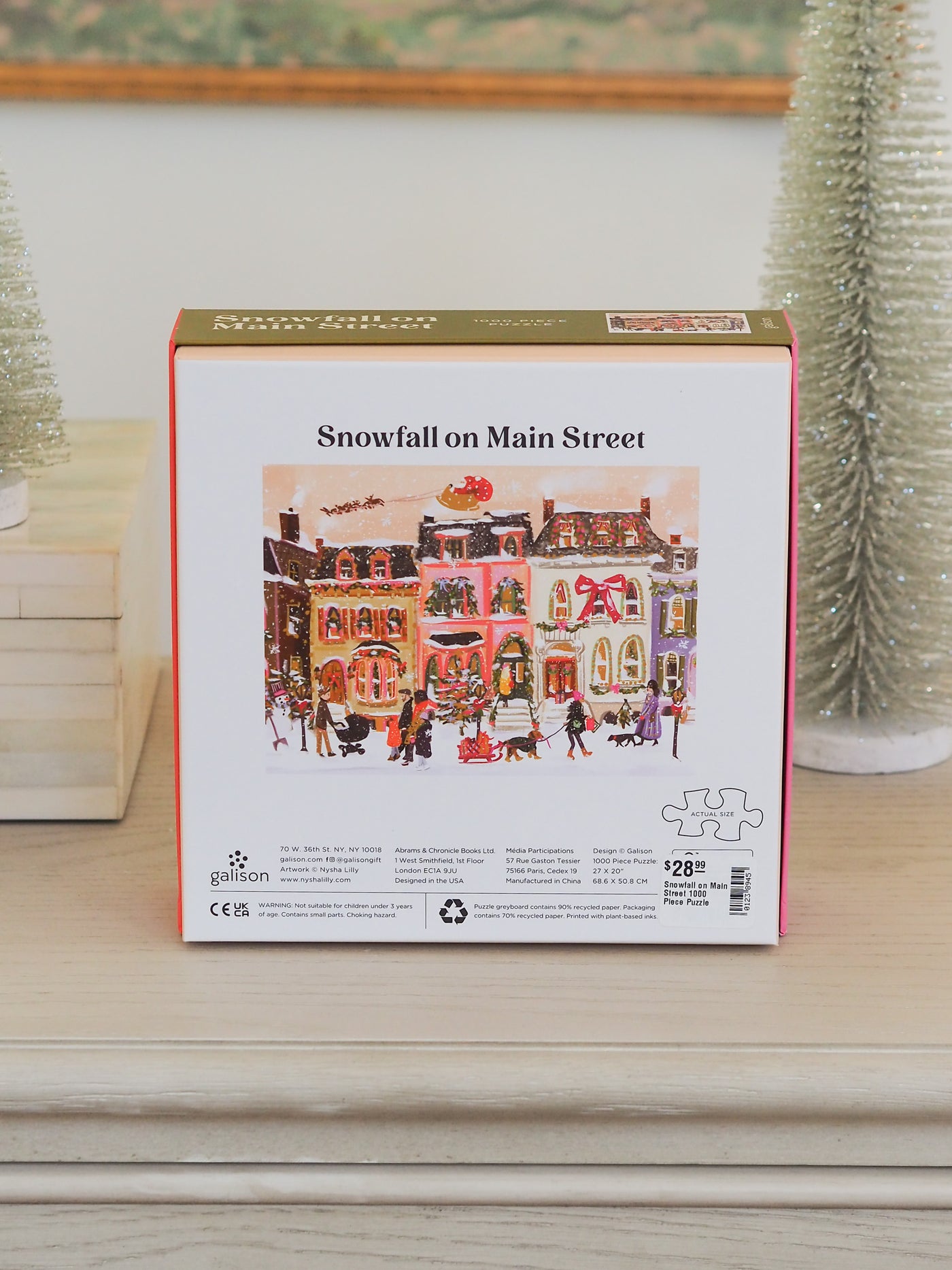 Snowfall on Main Street 1000 Piece Puzzle
