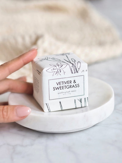 Vetiver & Sweetgrass Sparkling Bath Bomb - The Cross Decor & Design