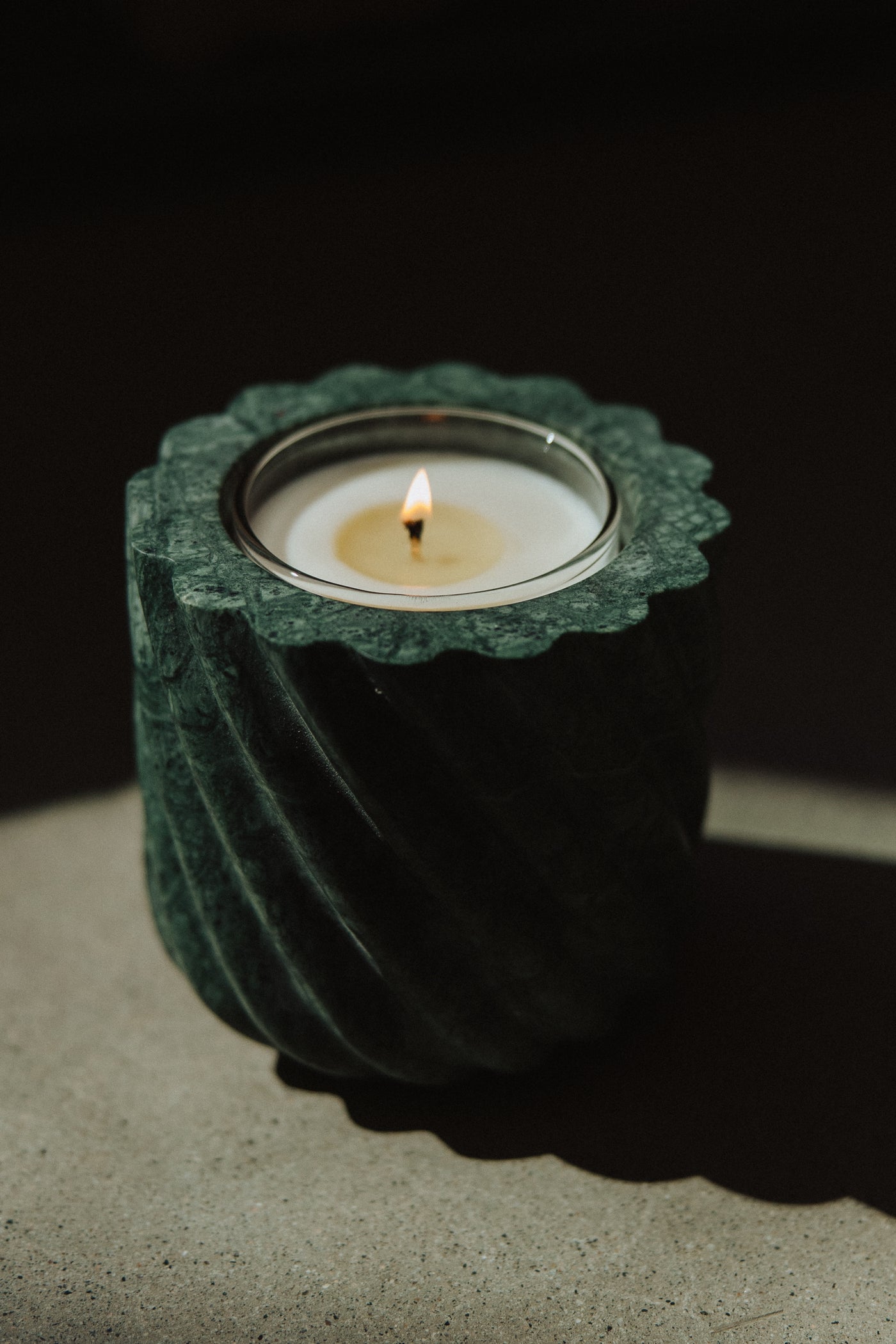 Emerald Green Marble Roped Refillable Vessel