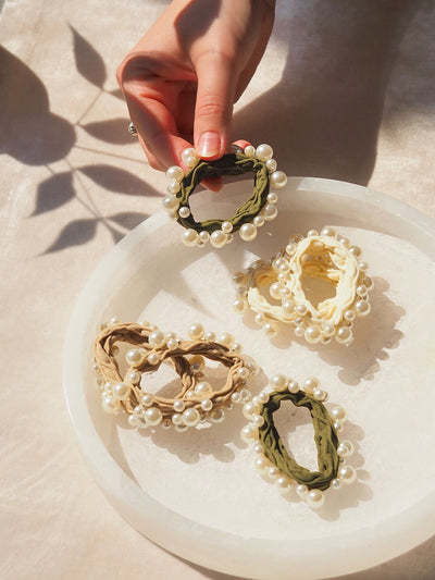 Coastal Pearl Earthy Hair Ties | Set of 6