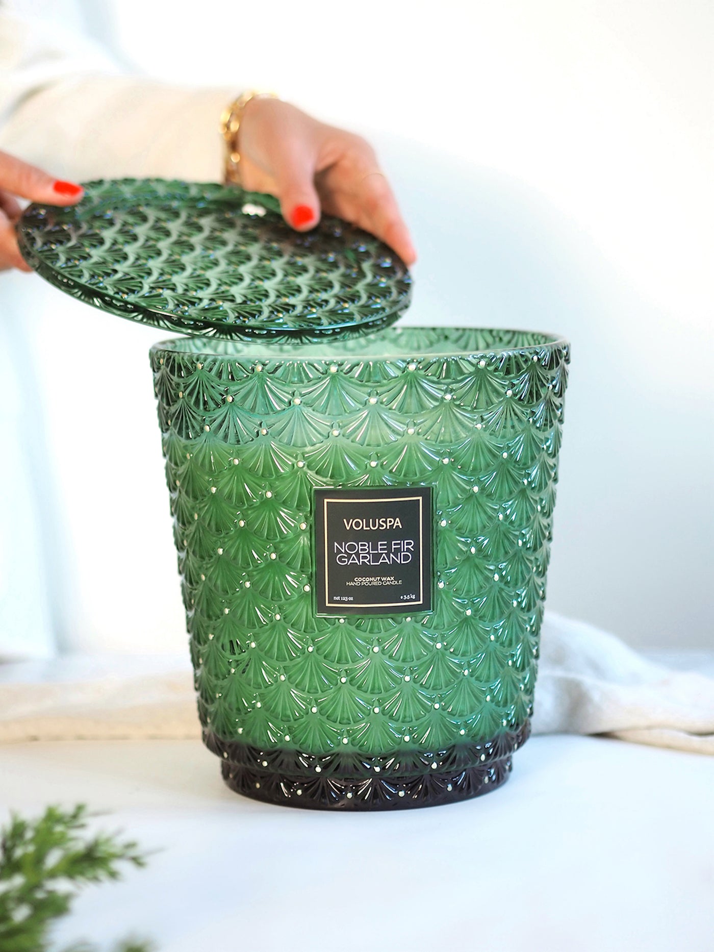 Noble Fir Garland 5 Wick Hearth Candle - The Cross Decor & Design