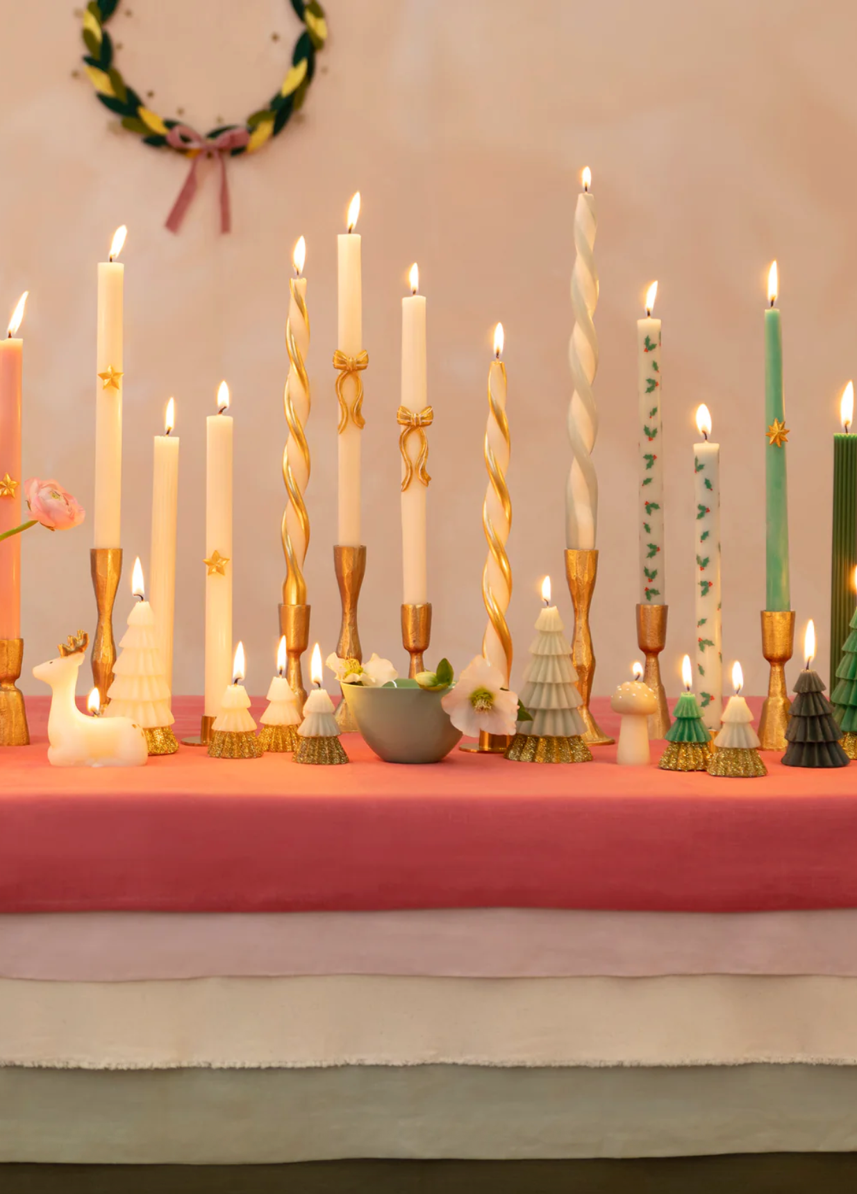 Gold Stripe Twist Candles