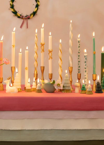 Gold Stripe Twist Candles