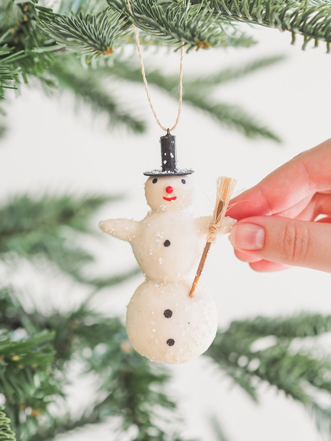 Cotton Snowman Ornament | Double