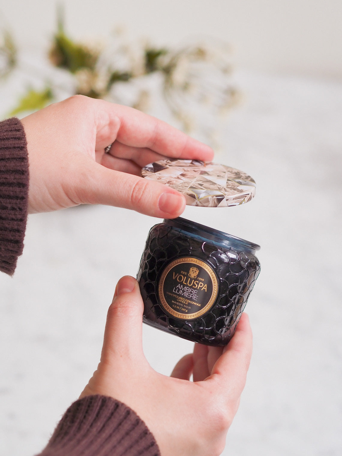 Ambre Lumiere Petite Jar Candle - The Cross Decor & Design
