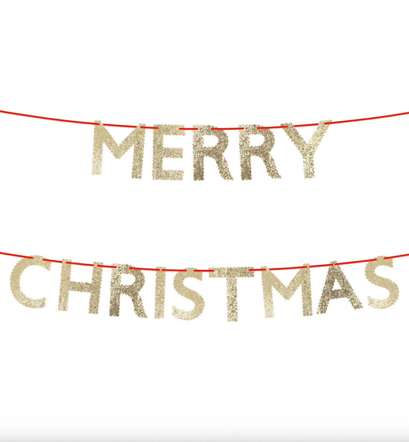 Glitter Scallop Merry Christmas Garland