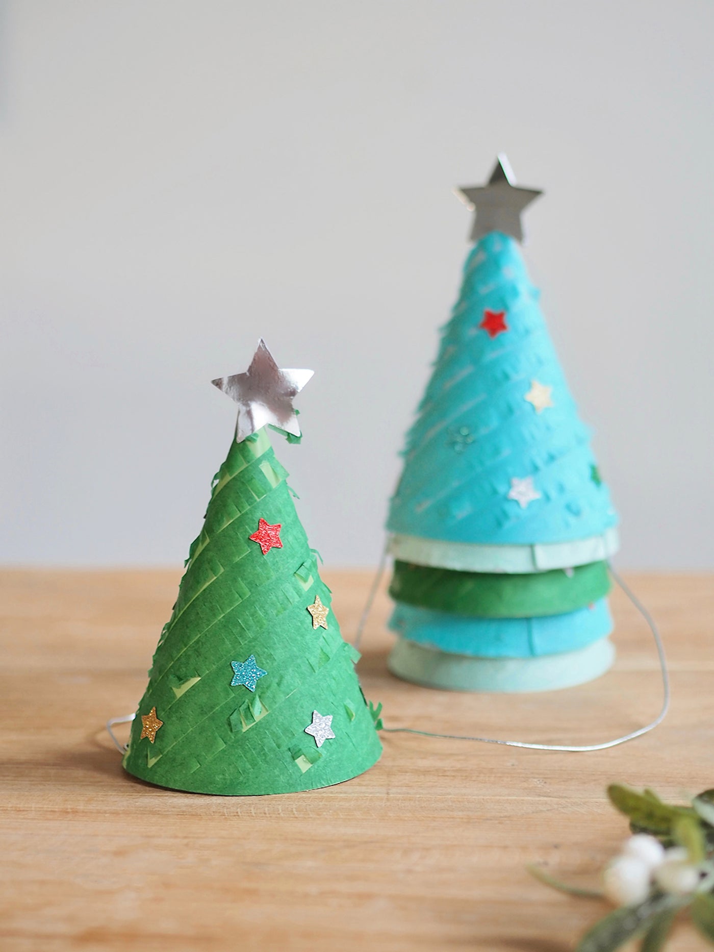 Fringed Christmas Tree Party Hats - The Cross Decor & Design