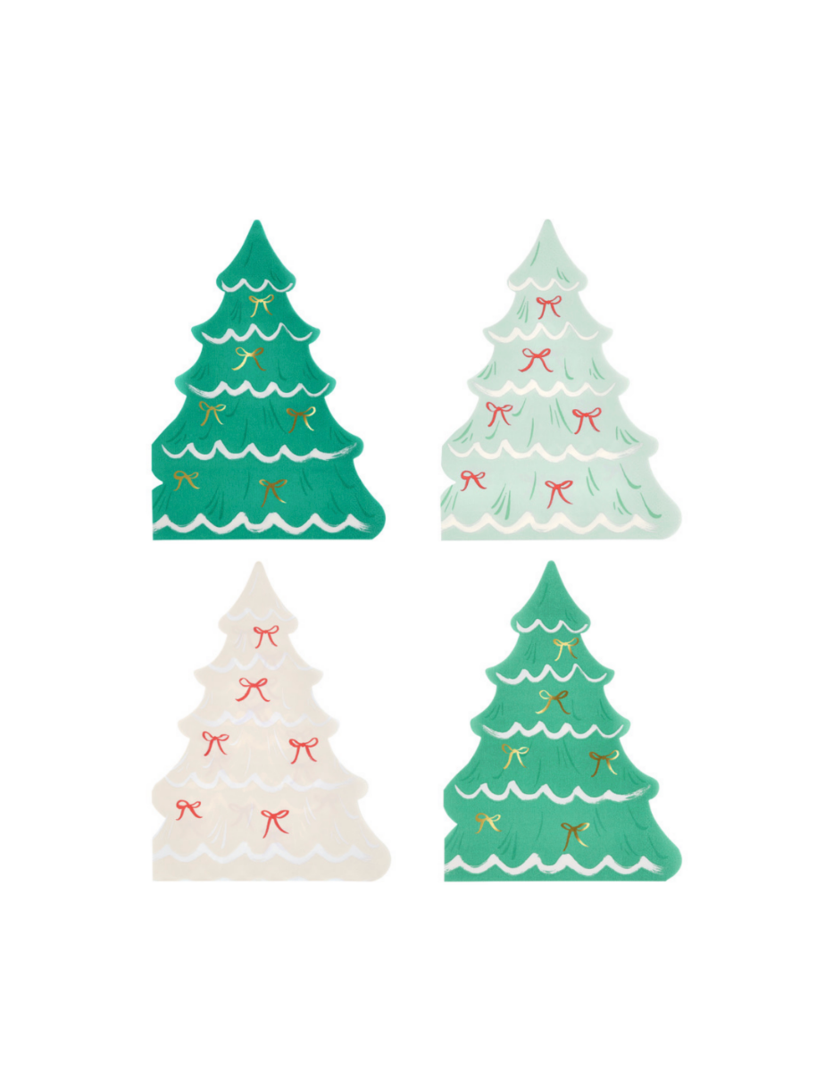 Gold Bow Tree Napkins