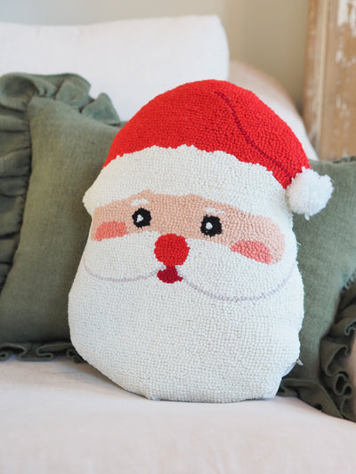 Santa Face Hook Pillow 12x16