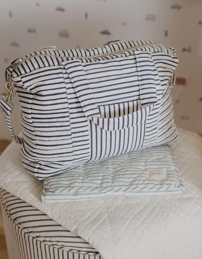 Navy Blue Stripe Diaper Bag - The Cross Decor & Design