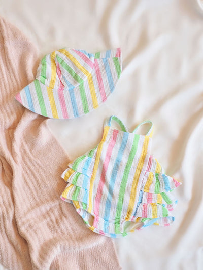 Ric Rac Stripe Ruffle Sunsuit - The Cross Decor & Design