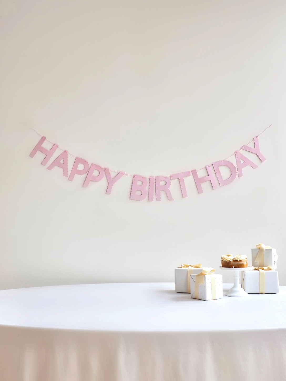 Pink Scallop Happy Birthday Garland - The Cross Decor & Design