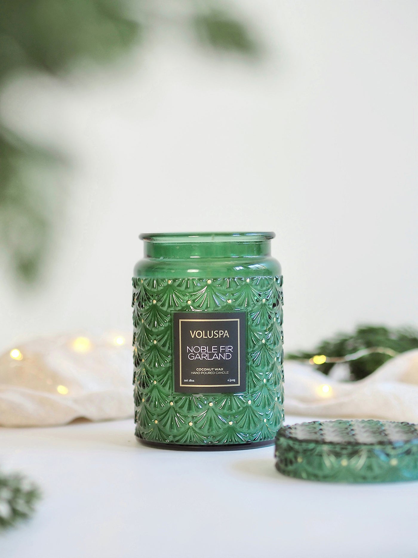 Noble Fir Garland Jar Candle | Large - The Cross Decor & Design