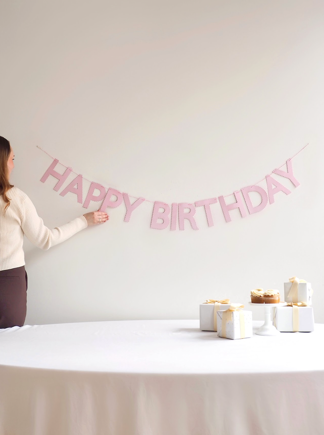 Pink Scallop Happy Birthday Garland - The Cross Decor & Design