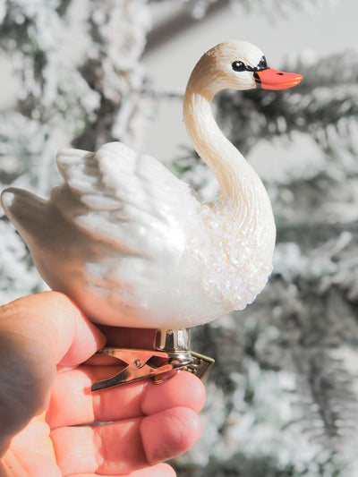 White Swan Clip-On Ornament