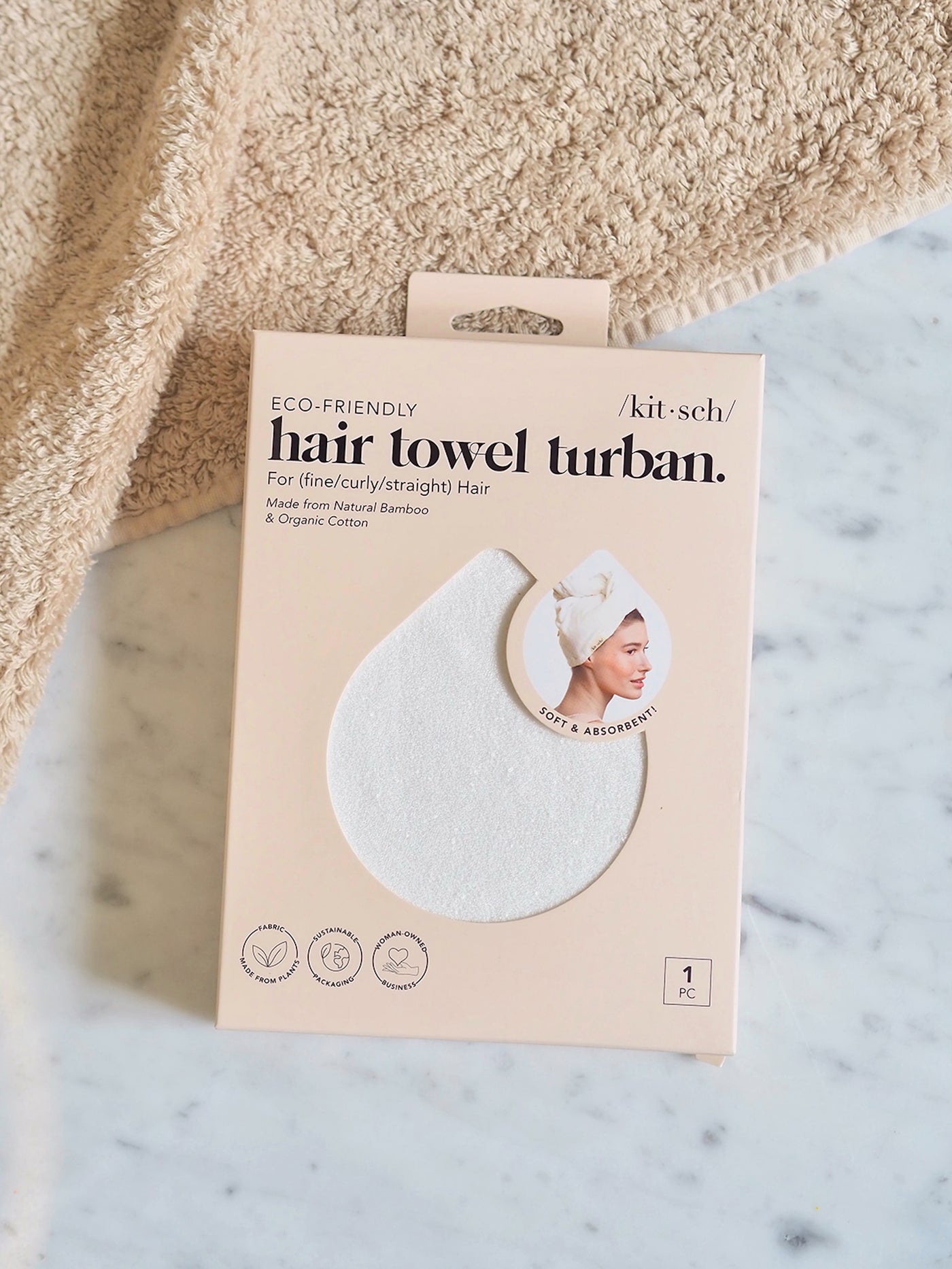 Ivory Microfiber Hair Towel