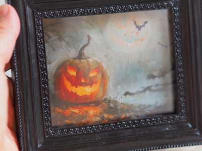 Spooky Pumpkin Framed Print 5x6 - The Cross Decor & Design