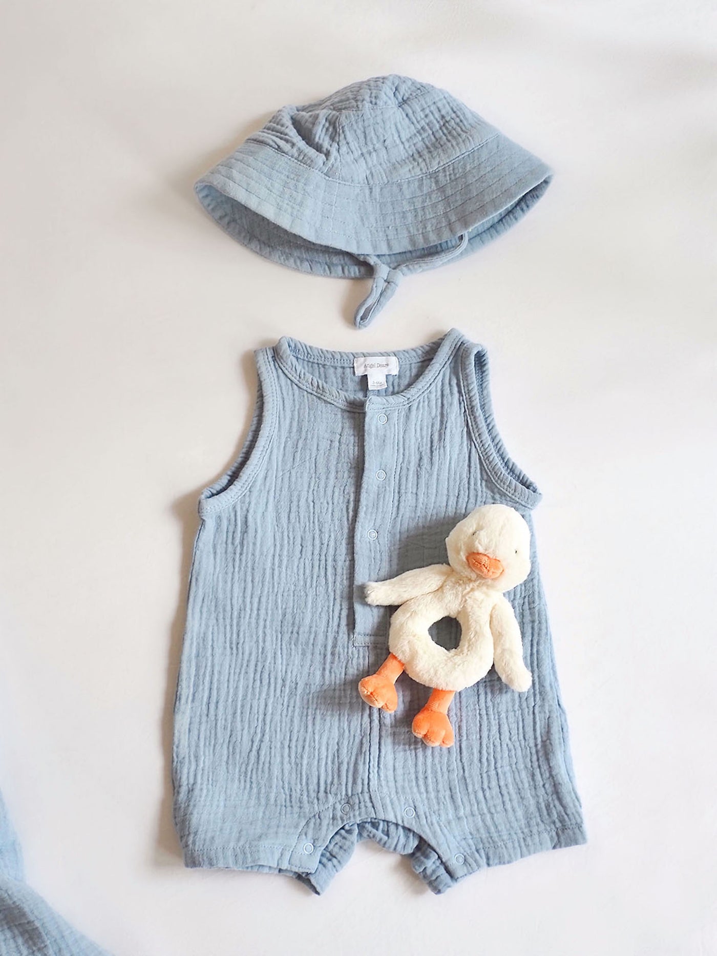 Dusty Blue Sleeveless Shortie Romper - The Cross Decor & Design