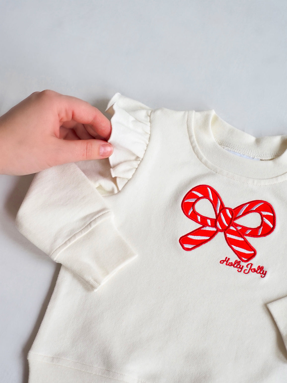 Candy Canes Ruffle Sweatshirt