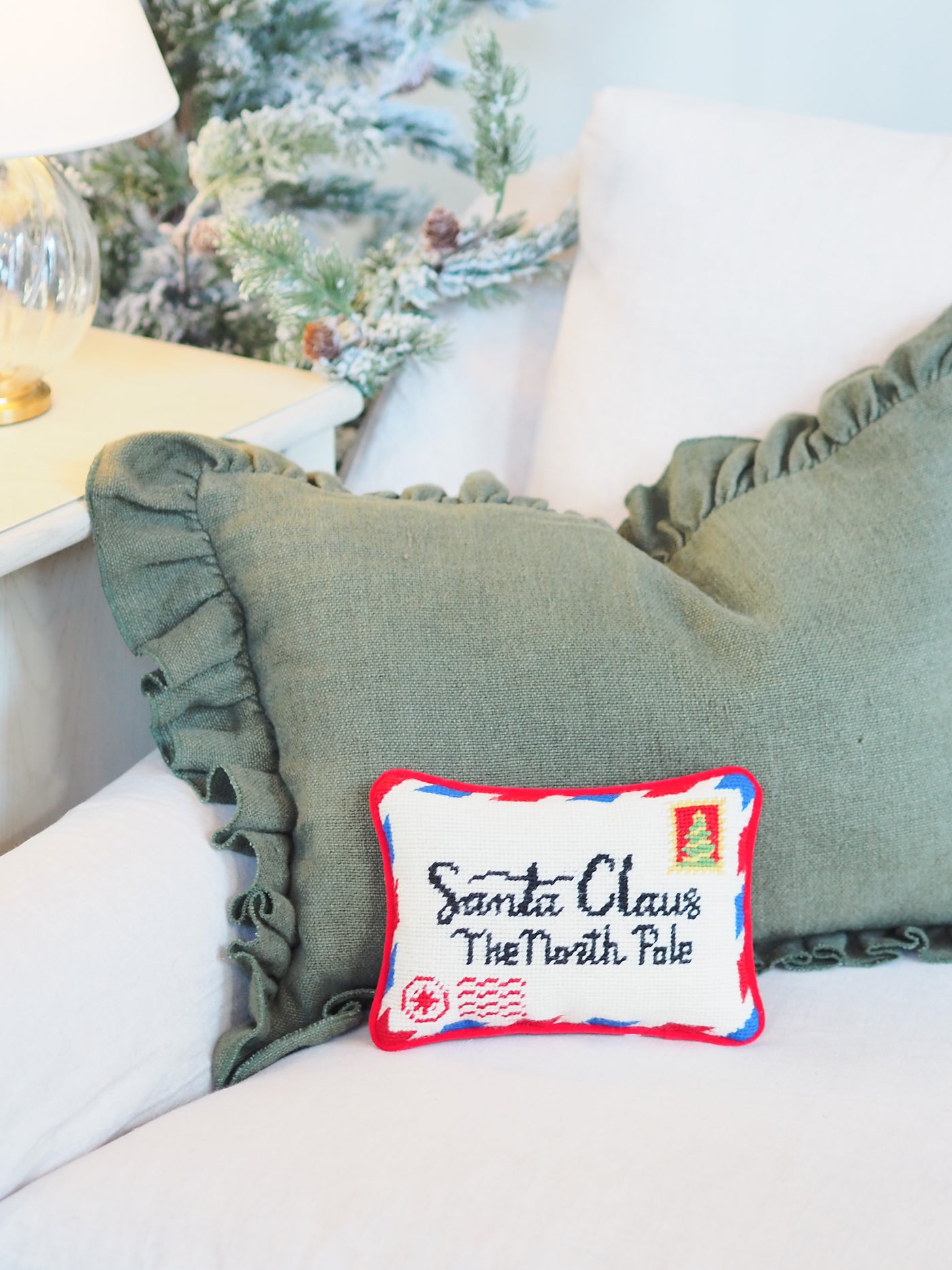 Letter to Santa Needlepoint Pillow 6.5x9