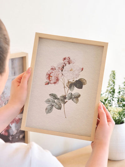 Watercolour Rose Framed Print 12x9" - The Cross Decor & Design