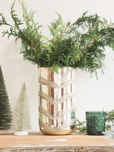 Botanica Mercury Glass Hurricane - The Cross Decor & Design