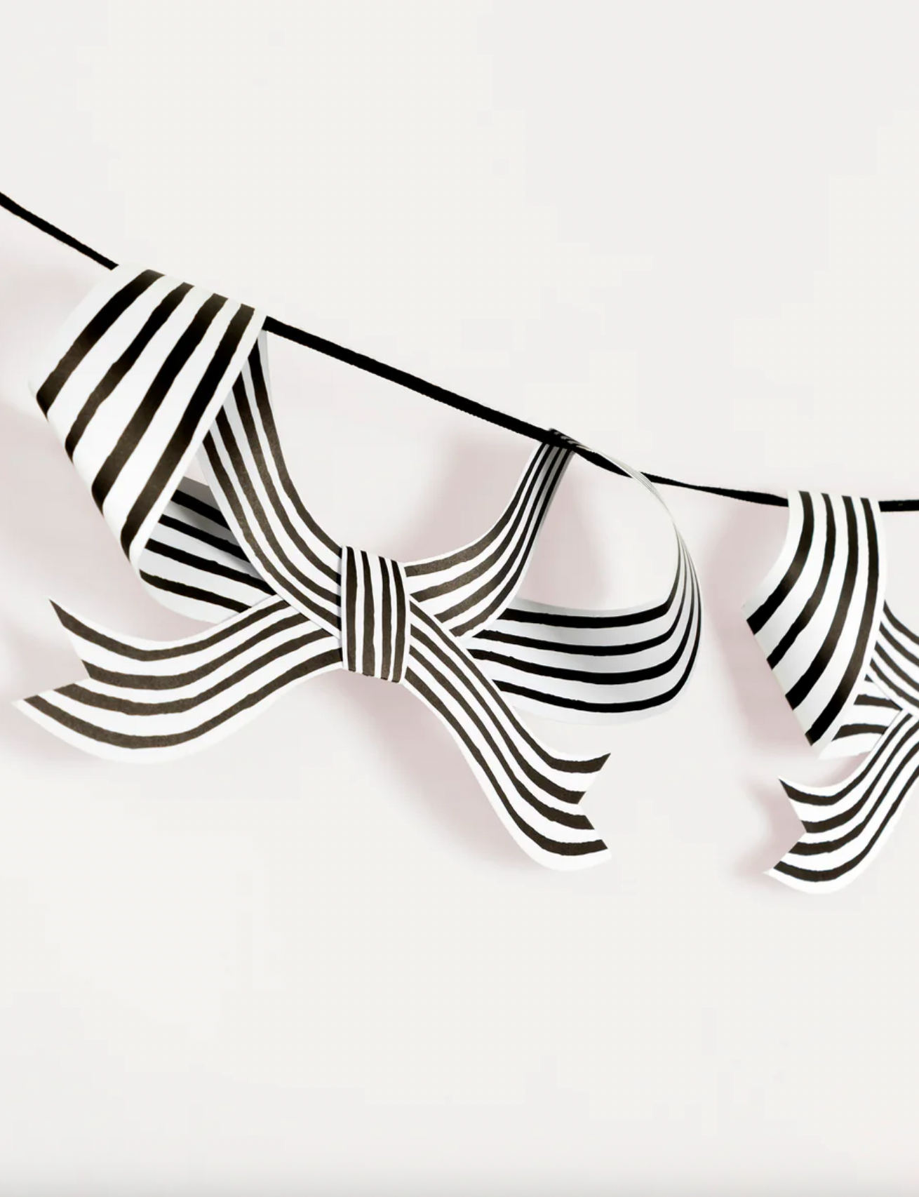 Stripy Black And White Bow Garland - The Cross Decor & Design