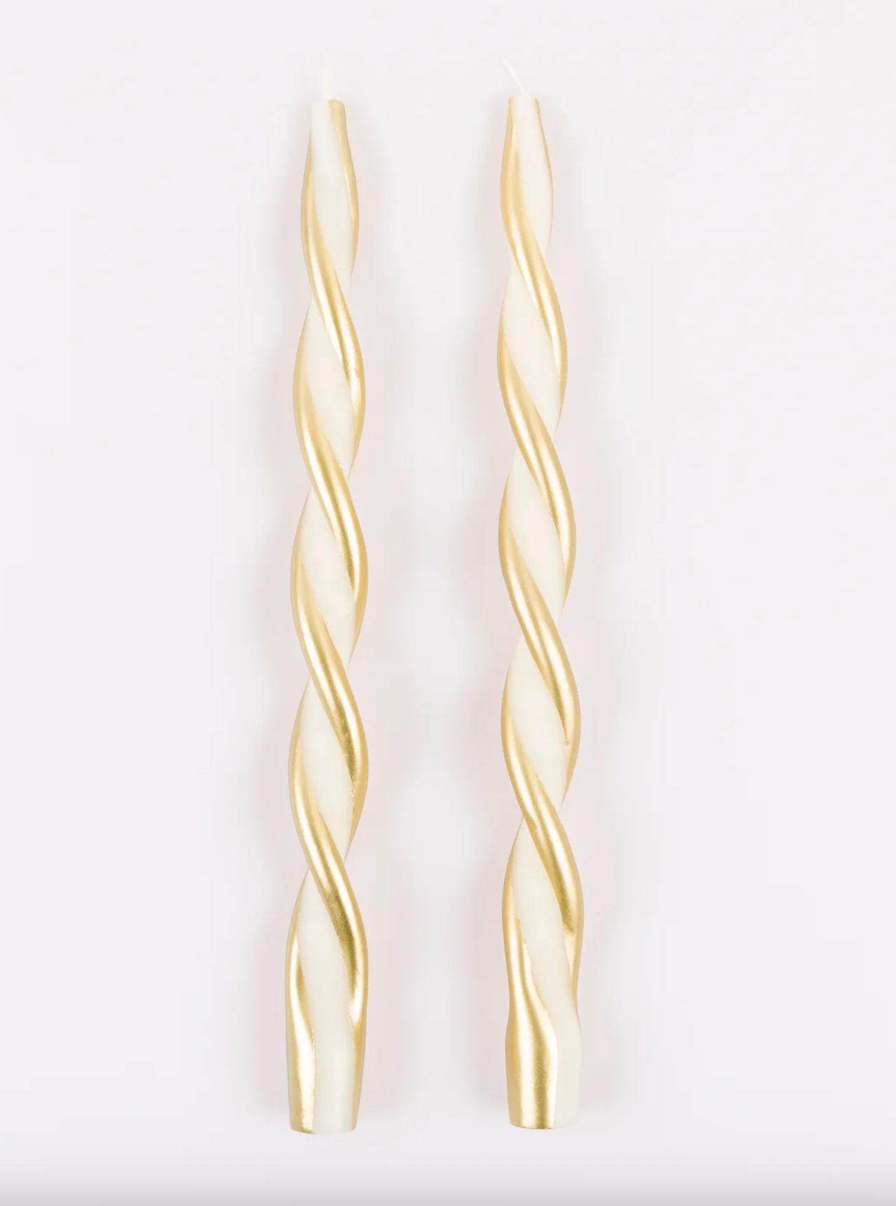 Gold Stripe Twist Candles